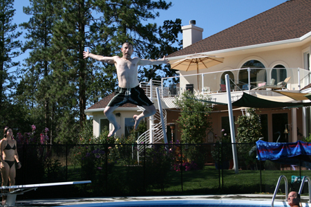 Rocky Rawstern jumps off the deep end at Charlie's pool